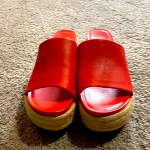 Gently worn red wedges